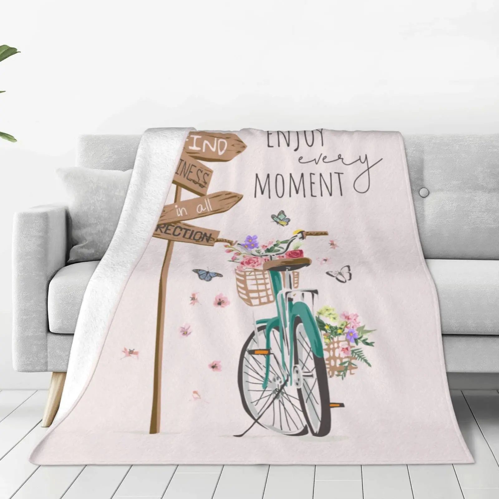 Throw Blanket Bed Blanket Flower Bicycle Flannel Blankets for Sofa Reversible Plush Blanket Soft Cozy Throw Blankets for Couch
Throw Blanket Bed Blanket Flower Bicycle Flannel Blankets for Sofa Reversible Plush Blanket Soft Cozy Throw Blankets for Couch