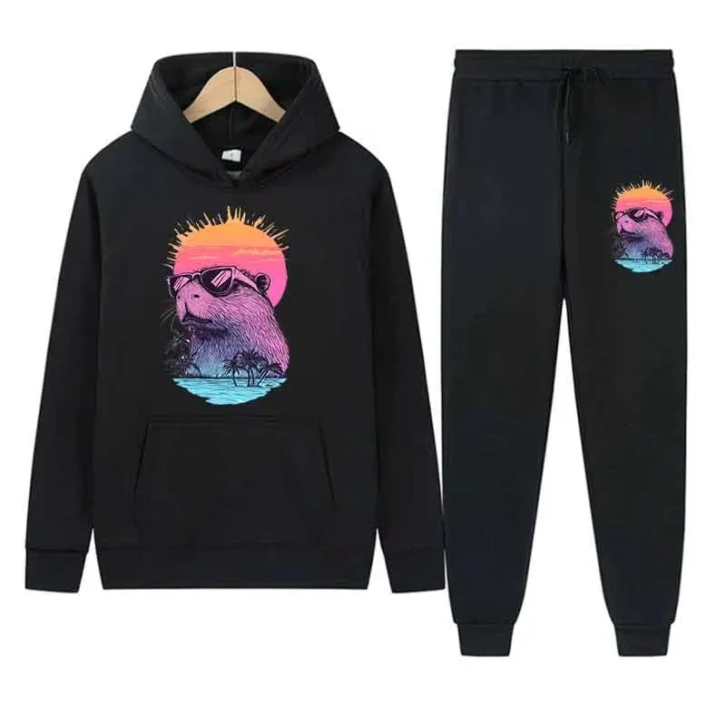 2025 Мужчины Женщины Повседневные комплекты из 2 предметов Креативные толстовки с принтом Уличная мода Модные наряды Спортивный костюм Толстовка Топы Брюки Весна A 
2025 Мужчины Женщины Повседневные комплекты из 2 предметов Креативные толстовки с принтом Уличная мода Модные наряды Спортивный костюм Толстовка Топы Брюки Весна A