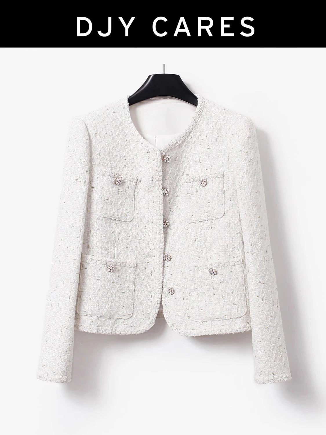 New DJY Coarse woolen classic short long sleeved jacket
New DJY Coarse woolen classic short long sleeved jacket