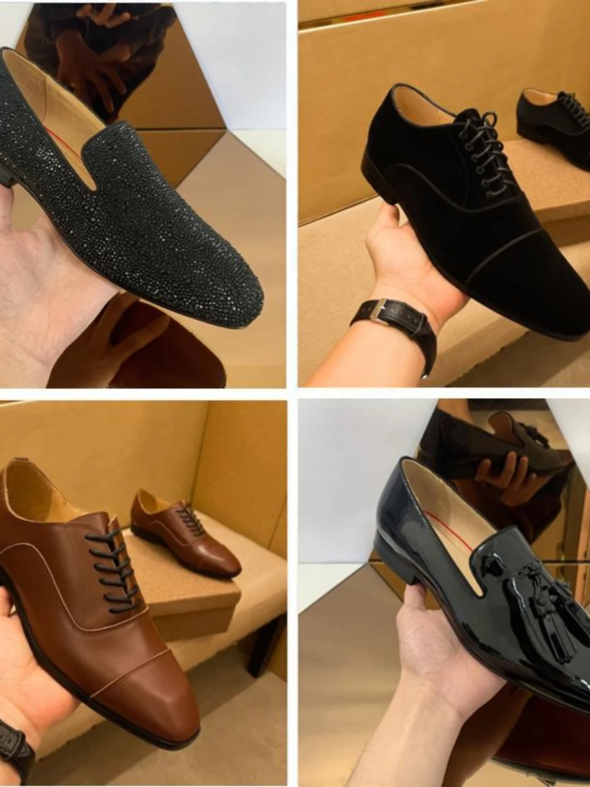 Trendy Men's Leather Shoes Red Sole Breathable Rivet Diamond Wedding Banquet Fashionable Shoes Comfortable Alligator Pattern
Trendy Men's Leather Shoes Red Sole Breathable Rivet Diamond Wedding Banquet Fashionable Shoes Comfortable Alligator Pattern