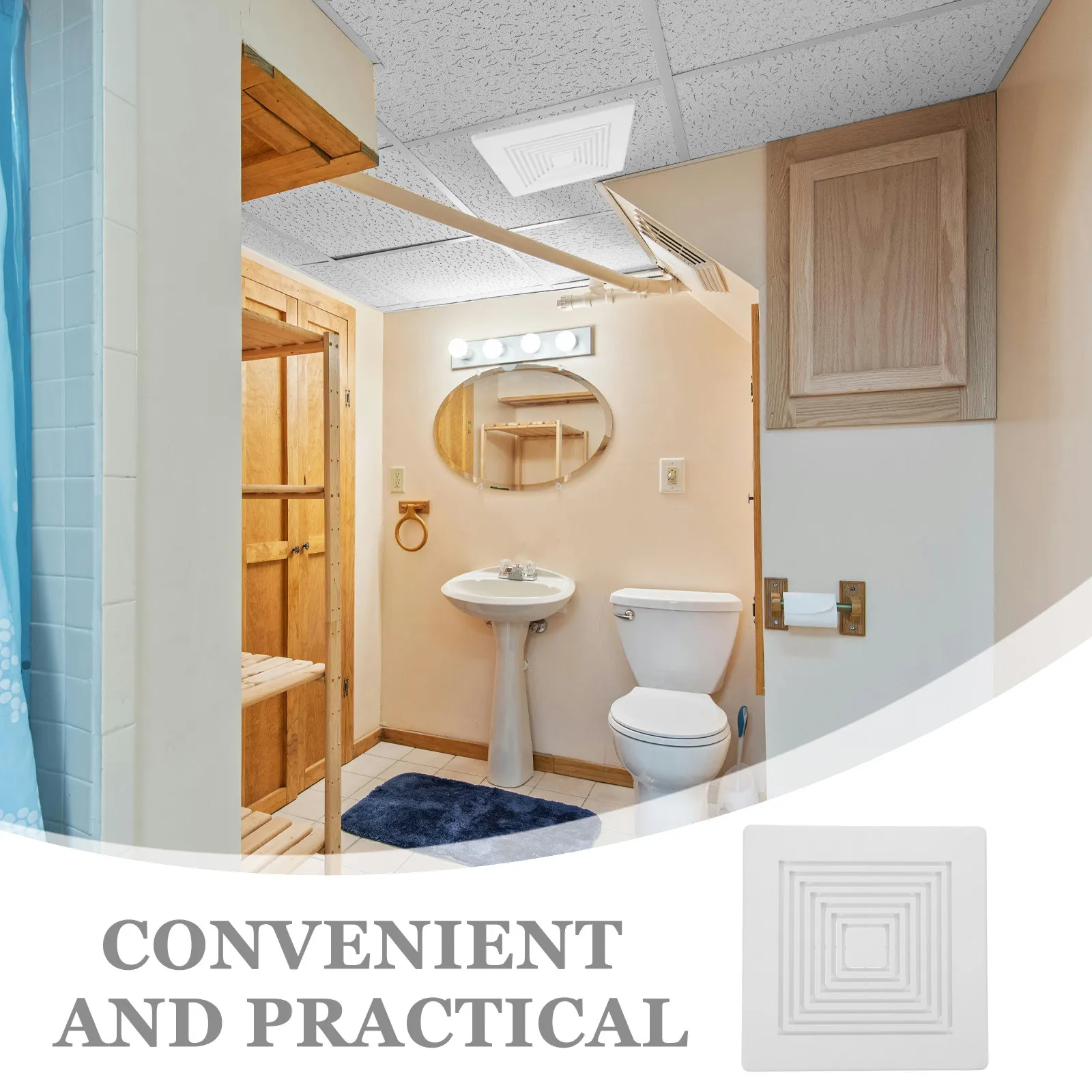 Square White Ceiling Fan Grille with Spring-Loaded Mechanism for Secure Vibration-Free Installation Bathroom Exhaust Vent Cover
Square White Ceiling Fan Grille with Spring-Loaded Mechanism for Secure Vibration-Free Installation Bathroom Exhaust Vent Cover
