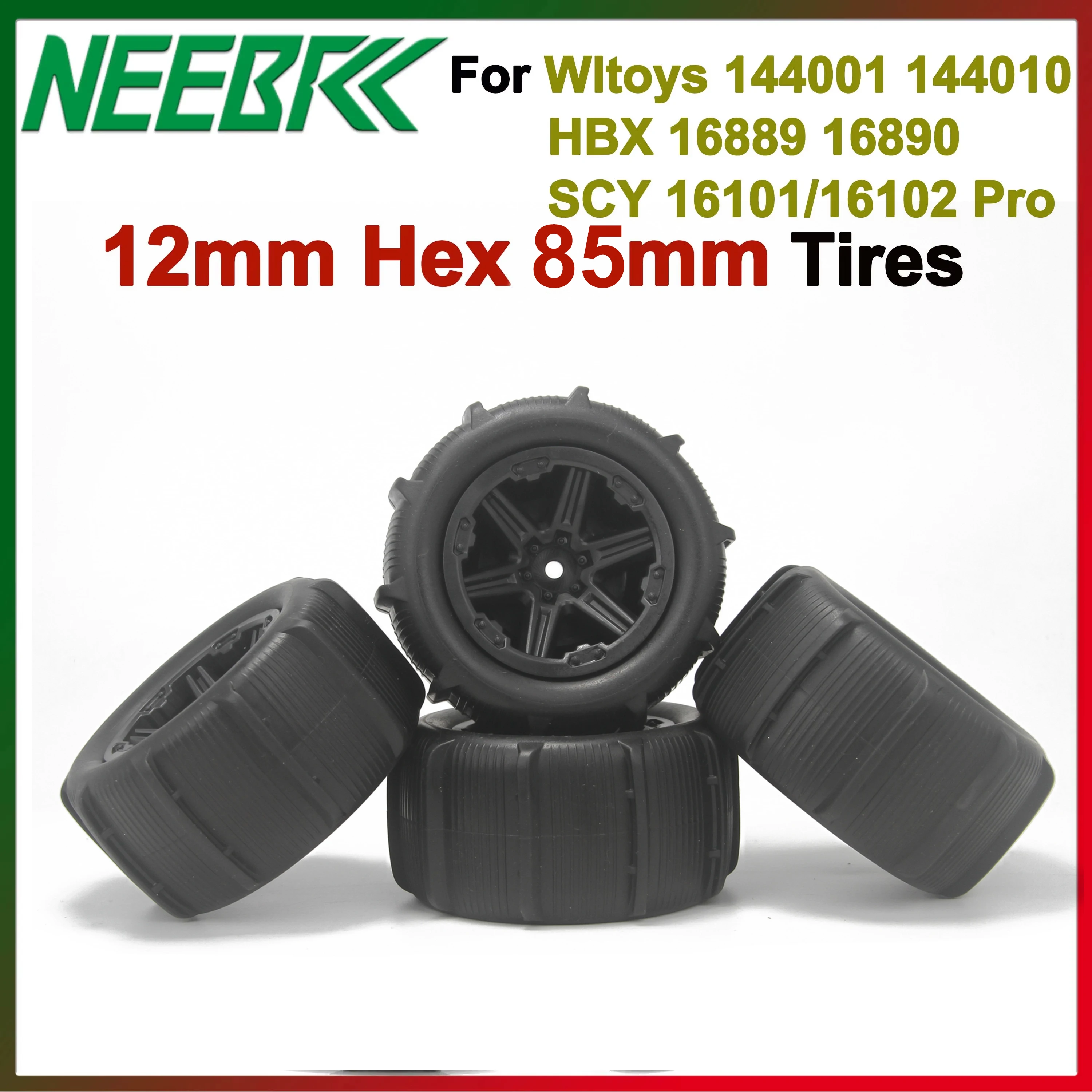 12mm Hex Rubber Tyre 85mm Snow and Sand Mud Off-road Buggy Tires Wheel for Wltoys 144001 144010 HBX 16889 16890 SCY 16101 Pro
12mm Hex Rubber Tyre 85mm Snow and Sand Mud Off-road Buggy Tires Wheel for Wltoys 144001 144010 HBX 16889 16890 SCY 16101 Pro
