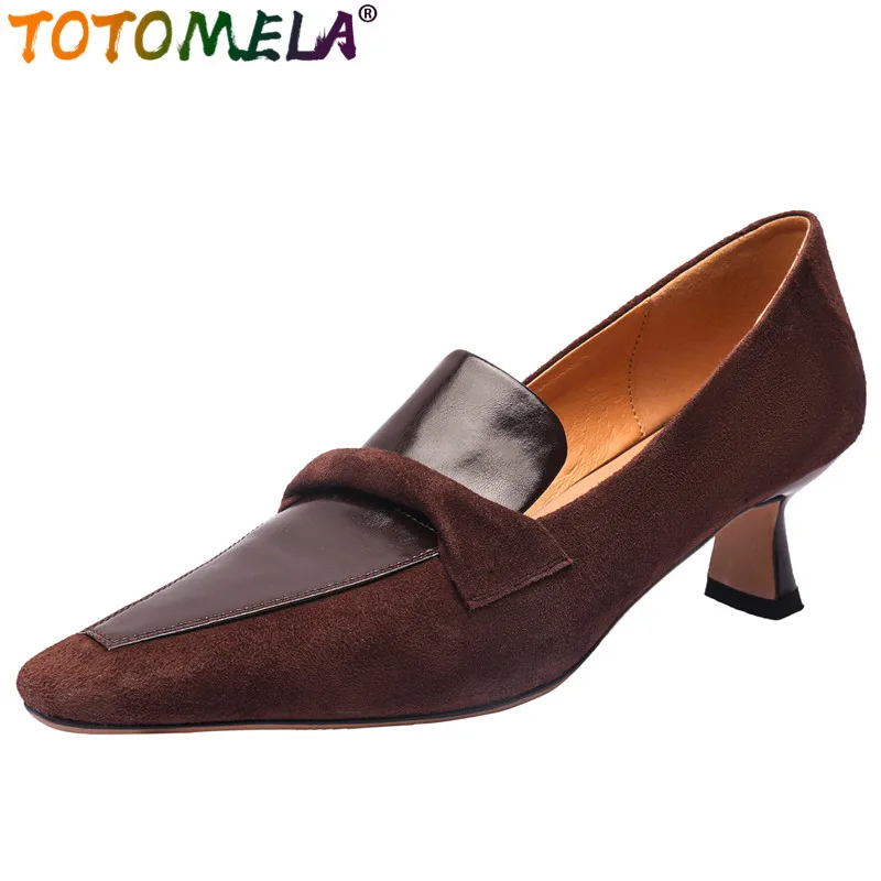 TOTOMELA 2024 Size 34-40 New Female Kid Suede Leather Pumps Retro Slip On Women's Dress Shoes Thick Med Heels Single Shoes
TOTOMELA 2024 Size 34-40 New Female Kid Suede Leather Pumps Retro Slip On Women's Dress Shoes Thick Med Heels Single Shoes