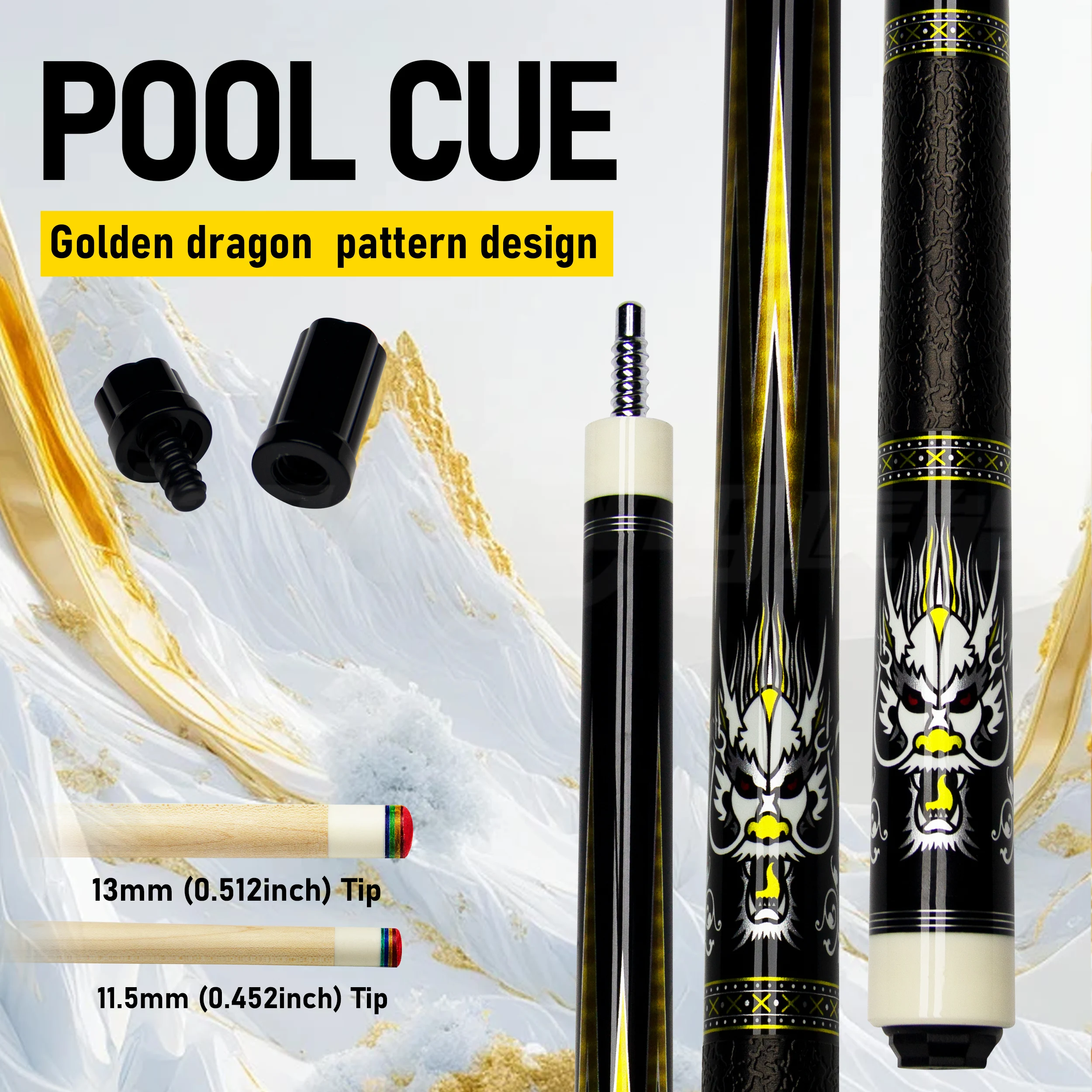 DragonKing Professional Competition Billiard Cue Hard Maple Leather Grip Joint Protector 13/11.5cm American8Ball9Ball Pool Games
DragonKing Professional Competition Billiard Cue Hard Maple Leather Grip Joint Protector 13/11.5cm American8Ball9Ball Pool Games