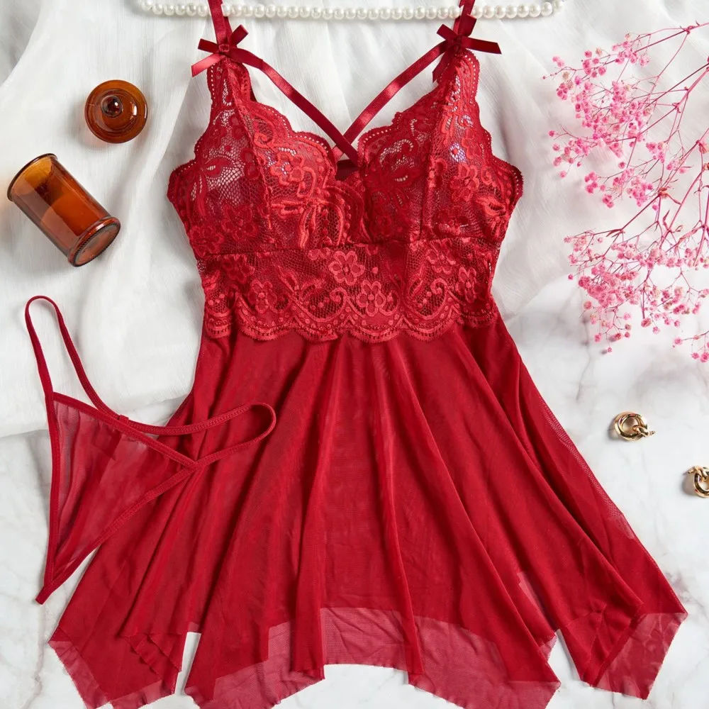 Suspenders Sleepwear For Sleeping Women Pajama Night Dress Thong Set Nighties And Lingeries Women's Nightwear Seductive Dresses
Suspenders Sleepwear For Sleeping Women Pajama Night Dress Thong Set Nighties And Lingeries Women's Nightwear Seductive Dresses