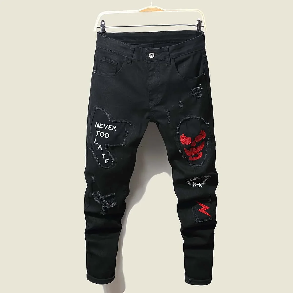 Streetwear Knee Ripped Skinny Jeans for Men Hip Hop Fashion Destroyed Hole Pants Solid Color Male Stretch Denim Trousers
Streetwear Knee Ripped Skinny Jeans for Men Hip Hop Fashion Destroyed Hole Pants Solid Color Male Stretch Denim Trousers