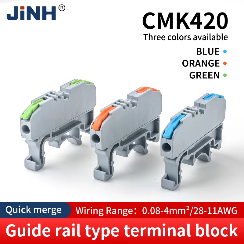 JINH CMK420 Boxed Lever Terminal Accepts 0.08 to 4mm² Cables, DIN Rail Quick Junction Block for Versatile Wiring
JINH CMK420 Boxed Lever Terminal Accepts 0.08 to 4mm² Cables, DIN Rail Quick Junction Block for Versatile Wiring