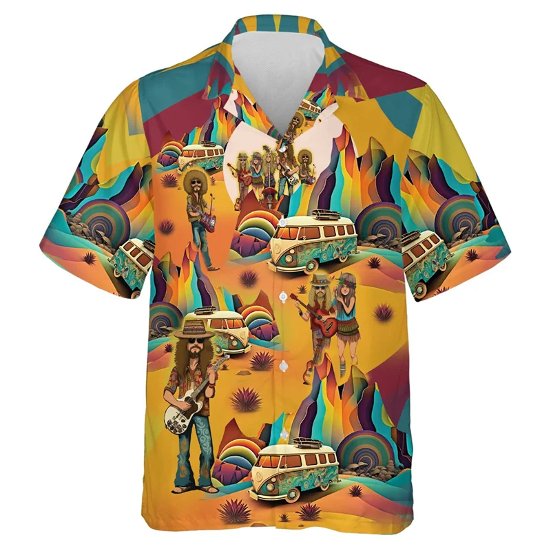 Hippie Music Graphic Beach Shirts For Men Hip Hop Rock Singer Lapel Blouse Casual Streetwear Short Sleeve Male Button Tops
Hippie Music Graphic Beach Shirts For Men Hip Hop Rock Singer Lapel Blouse Casual Streetwear Short Sleeve Male Button Tops