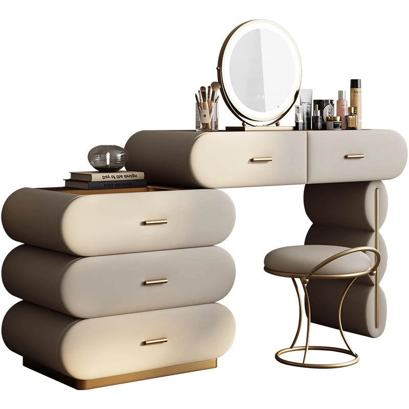 Premium sense, modern cream light luxury dresser, solid wood master bedroom desk bedside table integrated
Premium sense, modern cream light luxury dresser, solid wood master bedroom desk bedside table integrated