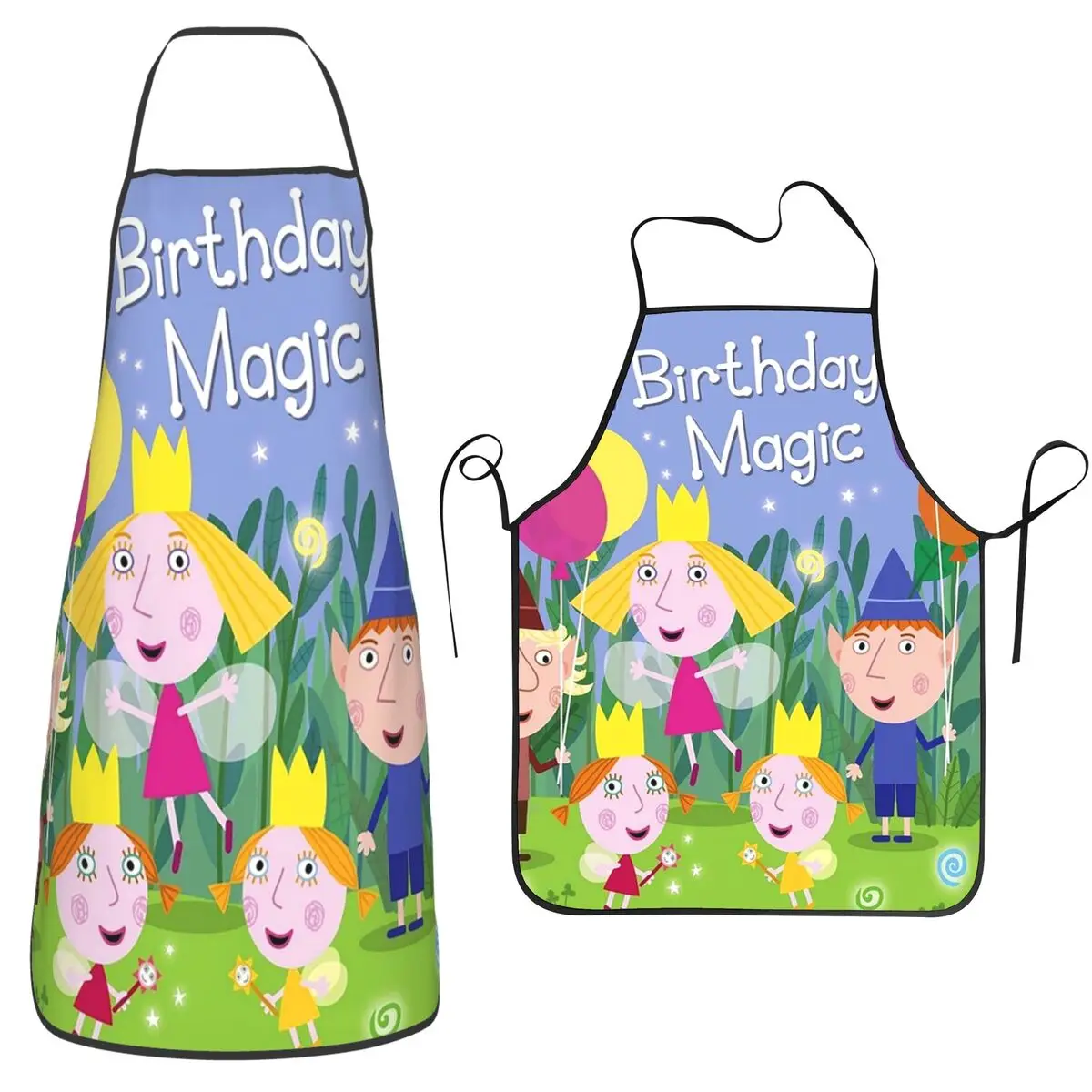 Фартук с волшебными персонажами на день рождения Бен и Холли, фартук для шеф-повара, приготовления пищи, выпечки, нагрудник, кухонный сарафан для уборки
Фартук с волшебными персонажами на день рождения Бен и Холли, фартук для шеф-повара, приготовления пищи, выпечки, нагрудник, кухонный сарафан для уборки