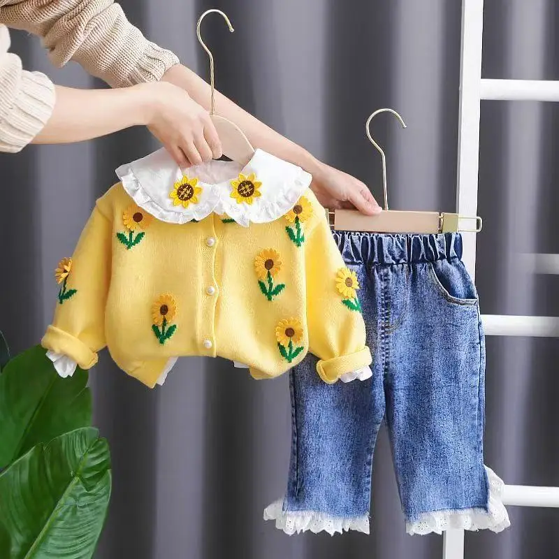 Baby Spring Small Flower Cardigan Set 2025 New Baby Children's Clothing Girls Three-piece Set 80-120cm Kids Outfits
Baby Spring Small Flower Cardigan Set 2025 New Baby Children's Clothing Girls Three-piece Set 80-120cm Kids Outfits