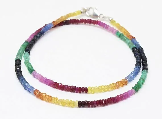 Multi Sapphire Rondelle Faceted 3.5-4mm Gemstone Beads 16 Inch Jewelry Necklace
Multi Sapphire Rondelle Faceted 3.5-4mm Gemstone Beads 16 Inch Jewelry Necklace