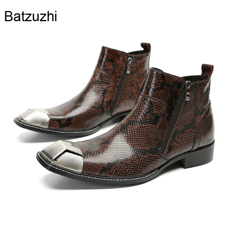 Batzuzhi New Luxury Handmade Boots Men Metal Toe Double Zippers Leather Short Boots Men High Quality Business Botas Hombre!
Batzuzhi New Luxury Handmade Boots Men Metal Toe Double Zippers Leather Short Boots Men High Quality Business Botas Hombre!