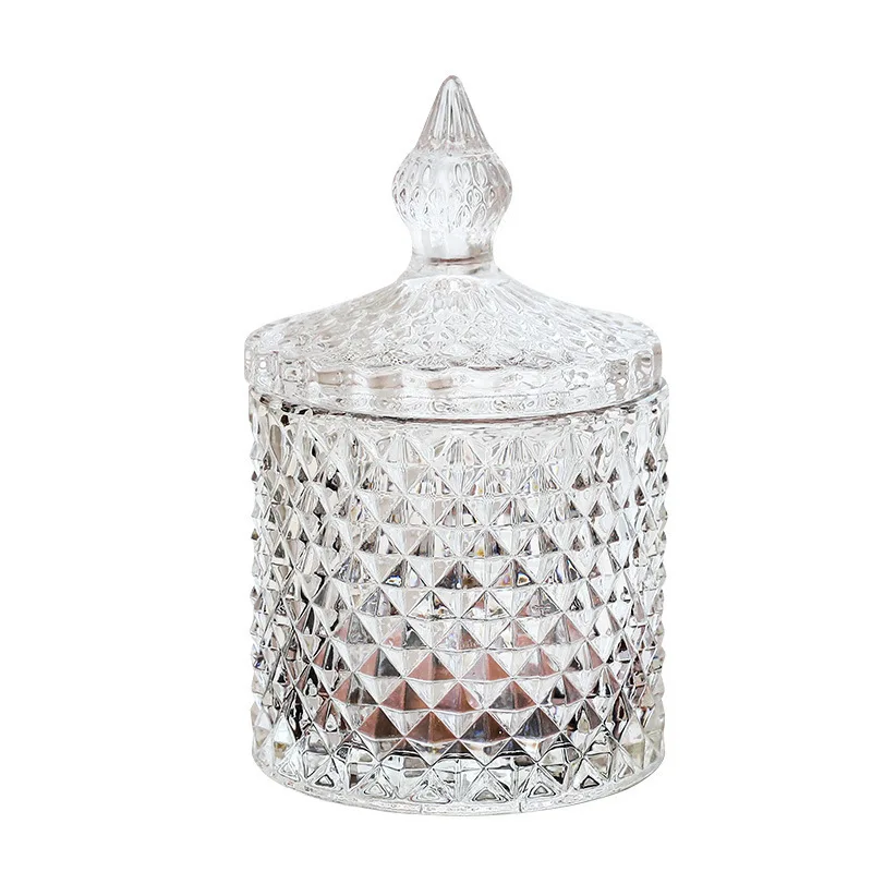 YJQ Storage Jar Household Transparent Crystal Glass Cup European Modern Candy Jar with Lid
YJQ Storage Jar Household Transparent Crystal Glass Cup European Modern Candy Jar with Lid