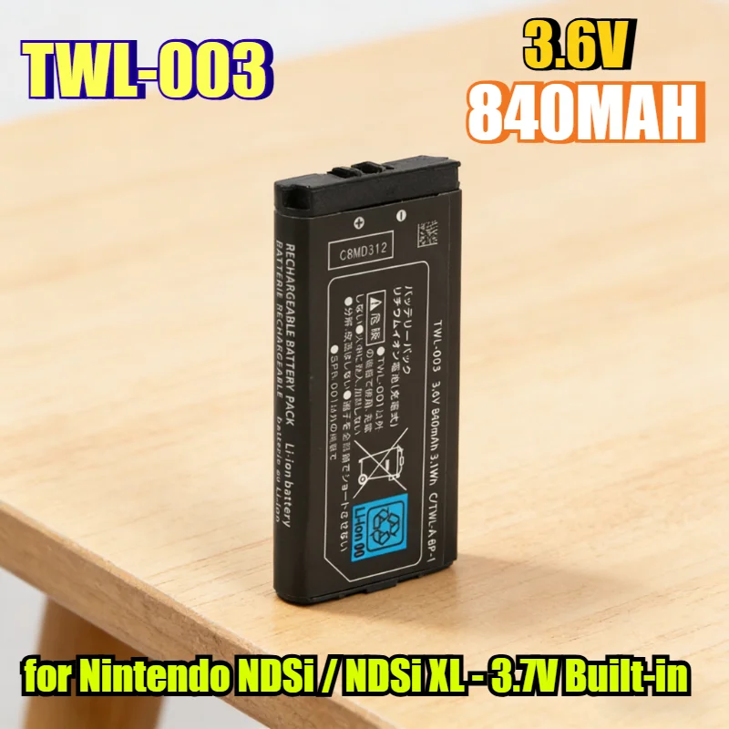 Аккумуляторная литий-ионная батарея высокой емкости 840 мАч TWL-003 для Nintendo NDSi / NDSi XL — 3,7 В, встроенная сменная батарея
Аккумуляторная литий-ионная батарея высокой емкости 840 мАч TWL-003 для Nintendo NDSi / NDSi XL — 3,7 В, встроенная сменная батарея
