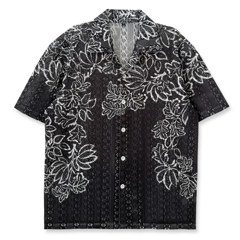 Summer See-through Casual Shirts Flower Shirt Short Sleeve Men Shirt Streetwear Breathable Camisa Fashion Black Masculina Shirt
Summer See-through Casual Shirts Flower Shirt Short Sleeve Men Shirt Streetwear Breathable Camisa Fashion Black Masculina Shirt