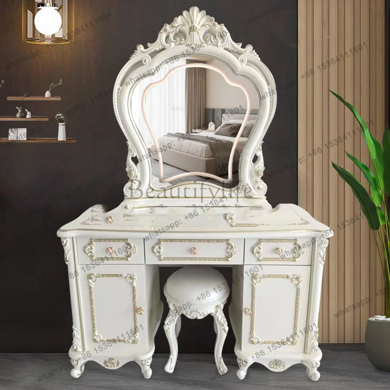 Elegant Luxury Vanity Table Space Saving Vintage Premium Aesthetic Dressers Storage Modern Sleep Room Living Room Furniture
Elegant Luxury Vanity Table Space Saving Vintage Premium Aesthetic Dressers Storage Modern Sleep Room Living Room Furniture