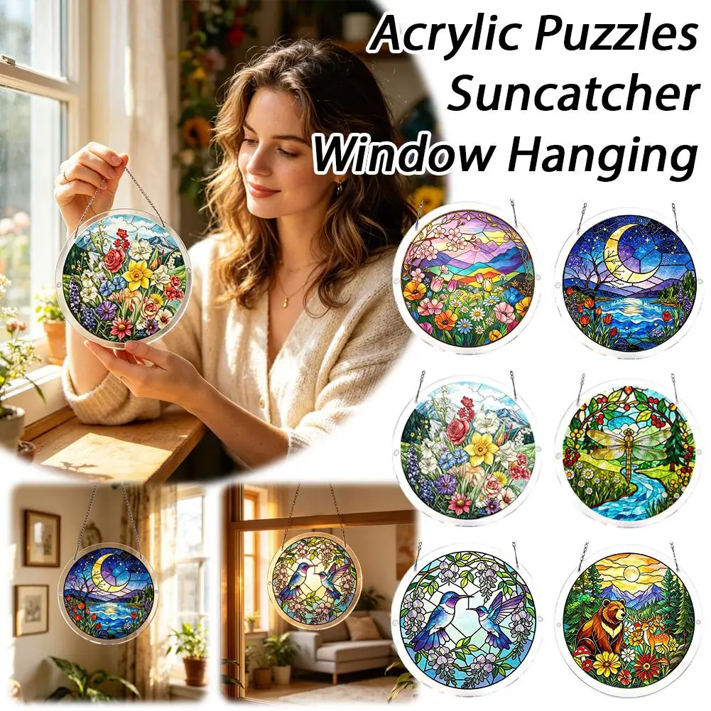 Acrylic Puzzle Light Catcher Window Hanging 18cm/20cm Stained Glass Style Suncatcher Premium Bright Color Garden Art Decor
Acrylic Puzzle Light Catcher Window Hanging 18cm/20cm Stained Glass Style Suncatcher Premium Bright Color Garden Art Decor