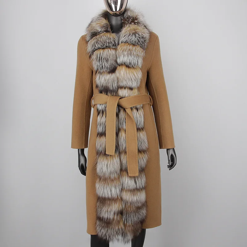 2023 Winter Warm Cashmere Wool Coat Detachable Natural Collar Trench Coat Real Fox Fur X-long Fashion Outerwear Streetwear
2023 Winter Warm Cashmere Wool Coat Detachable Natural Collar Trench Coat Real Fox Fur X-long Fashion Outerwear Streetwear