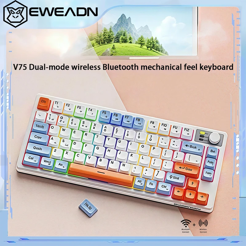 EWEADN V75 Portable Wireless Keyboard 75% Layout Silent Typing 100Hrs Battery USB-C Fast Charge for Travel/Coffee Shop/Dorm
EWEADN V75 Portable Wireless Keyboard 75% Layout Silent Typing 100Hrs Battery USB-C Fast Charge for Travel/Coffee Shop/Dorm