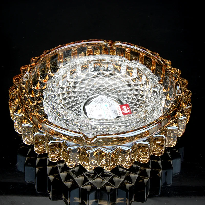 1Pcs Round Diameter 130/170/197mm Gold/Clear/Amber Golden Crystal Ashtray High-grade Refined Glass Creative Office ashtray
1Pcs Round Diameter 130/170/197mm Gold/Clear/Amber Golden Crystal Ashtray High-grade Refined Glass Creative Office ashtray