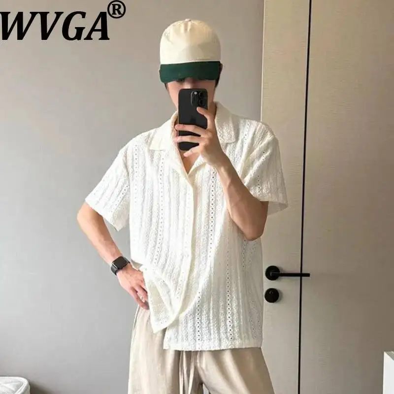 WVGA Summer New Men Streetwear Hollow Out Trendy Jacquard Half Sleeved Shirt Niche Casual American Style Vintage Tops Ins W24925
WVGA Summer New Men Streetwear Hollow Out Trendy Jacquard Half Sleeved Shirt Niche Casual American Style Vintage Tops Ins W24925