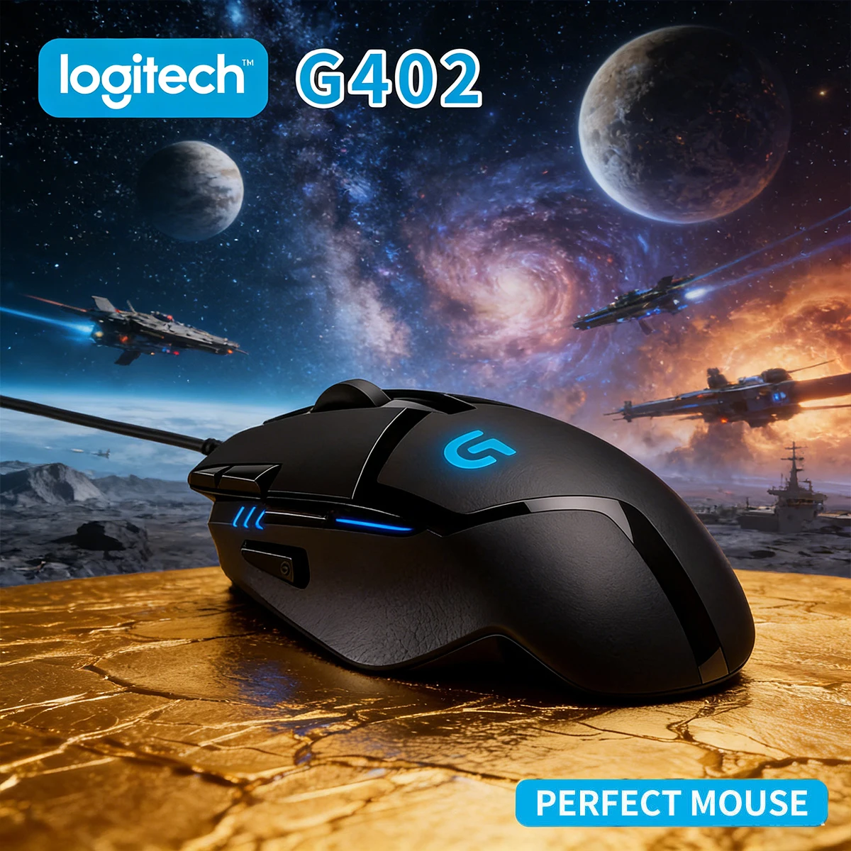 Игровая мышь Logitech G402, 8 программируемых игровых кнопок, проводная механическая макропрограммируемая киберспортивная мышь, подходит для ПК.
Игровая мышь Logitech G402, 8 программируемых игровых кнопок, проводная механическая макропрограммируемая киберспортивная мышь, подходит для ПК.