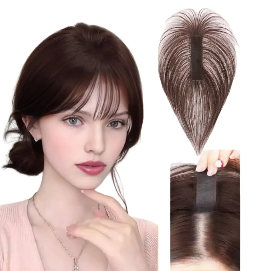 Human Hair Bangs – 10" No Clip Hair Topper 10g Ultra-Light I-Shaped Hook and Loop Magic Paste Fringe for Thinning Hairline
Human Hair Bangs – 10" No Clip Hair Topper 10g Ultra-Light I-Shaped Hook and Loop Magic Paste Fringe for Thinning Hairline