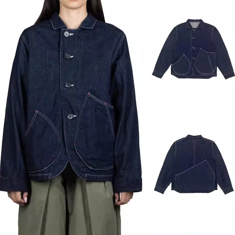 Waing Blue Denim Workwear Jaet Outerwear ket Deconstructed Sle Spring Autumn Loose Fit Long Sve Turn-down Collar
Waing Blue Denim Workwear Jaet Outerwear ket Deconstructed Sle Spring Autumn Loose Fit Long Sve Turn-down Collar