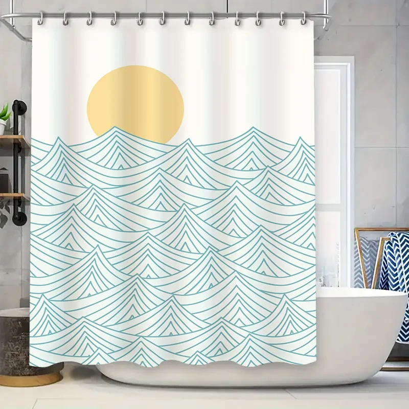 Современная занавеска для душа с принтом волн, солнцезащитный дизайн для украшения ванной комнаты, сине-серый цвет, плитка, домашний декор, водонепроницаемая ткань
Современная занавеска для душа с принтом волн, солнцезащитный дизайн для украшения ванной комнаты, сине-серый цвет, плитка, домашний декор, водонепроницаемая ткань