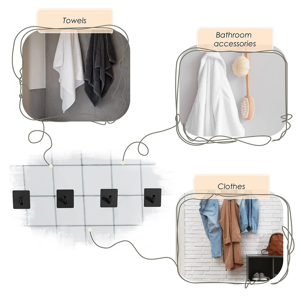 BYBS-крючки Клейкие крючки Толстые дверные крючки для одежды за дверью Ванная комната Бесследные
BYBS-крючки Клейкие крючки Толстые дверные крючки для одежды за дверью Ванная комната Бесследные