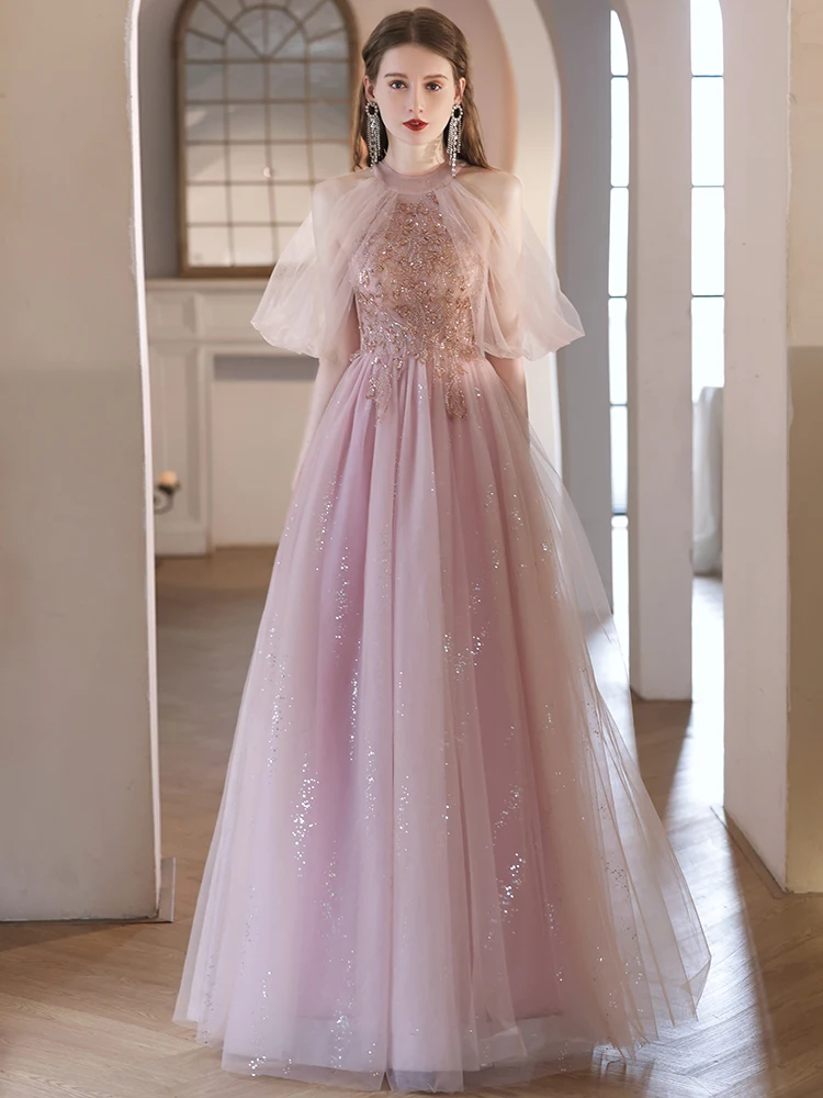Elegant Pink Evening Gown Neck Hanging Women's Dress Host Birthday Adult Ceremony High-End Sensation Small Audience Ball Dress
Elegant Pink Evening Gown Neck Hanging Women's Dress Host Birthday Adult Ceremony High-End Sensation Small Audience Ball Dress