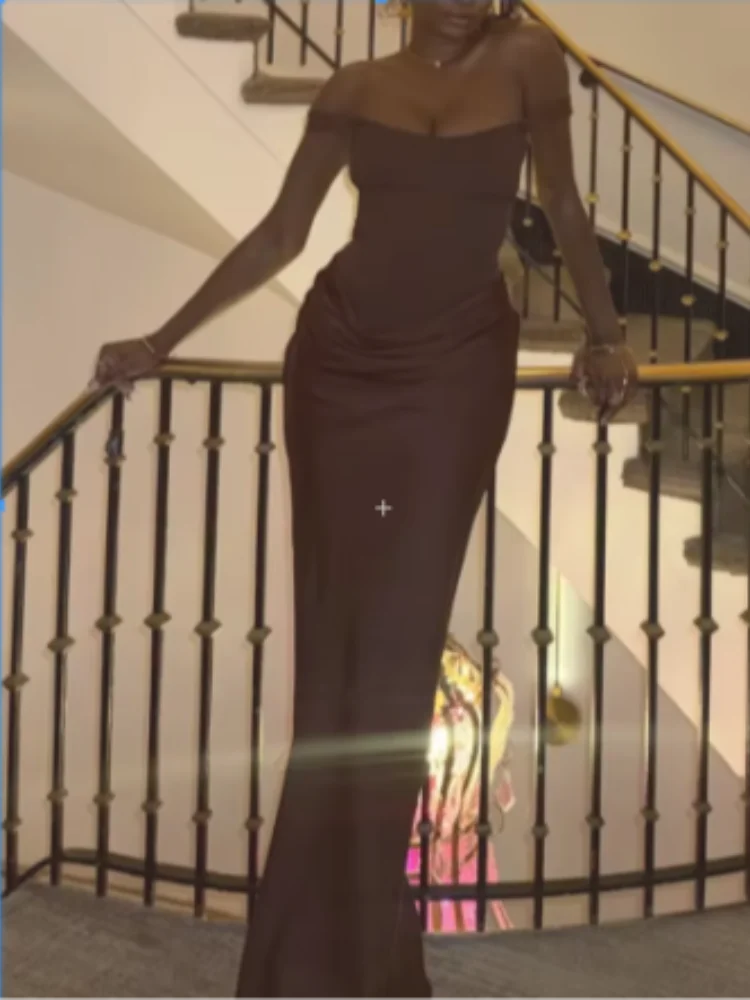 Pleated Sling Dresses Chic Square Neck Sleeveless Elegant Solid Off-shoulder Waist Cinching Dress Fashion Evening Party Gowns
Pleated Sling Dresses Chic Square Neck Sleeveless Elegant Solid Off-shoulder Waist Cinching Dress Fashion Evening Party Gowns