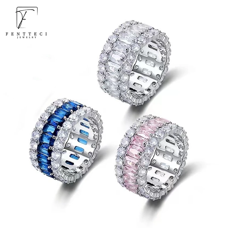 FENTTECI 925 пробы Серебряное в европейском и американском стиле, указательный палец, полностью бриллиантовое кольцо, женское квадратное бриллиантовое кольцо
FENTTECI 925 пробы Серебряное в европейском и американском стиле, указательный палец, полностью бриллиантовое кольцо, женское квадратное бриллиантовое кольцо