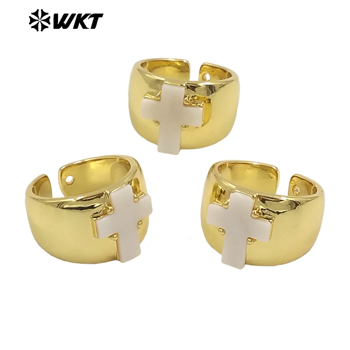 WT-MPR100 Wholesale New Religious Natural White Shell Made Cross Ring For Women 18K Real Gold Plated Brass Cocktail Wide Band
WT-MPR100 Wholesale New Religious Natural White Shell Made Cross Ring For Women 18K Real Gold Plated Brass Cocktail Wide Band