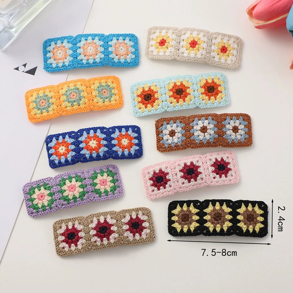 10pcs Hand Knit Wool Crochet Flower Women Barrette Bohemia Style Hairpin for Girls Snap Hair Clip Hair Accessoris for Children
10pcs Hand Knit Wool Crochet Flower Women Barrette Bohemia Style Hairpin for Girls Snap Hair Clip Hair Accessoris for Children