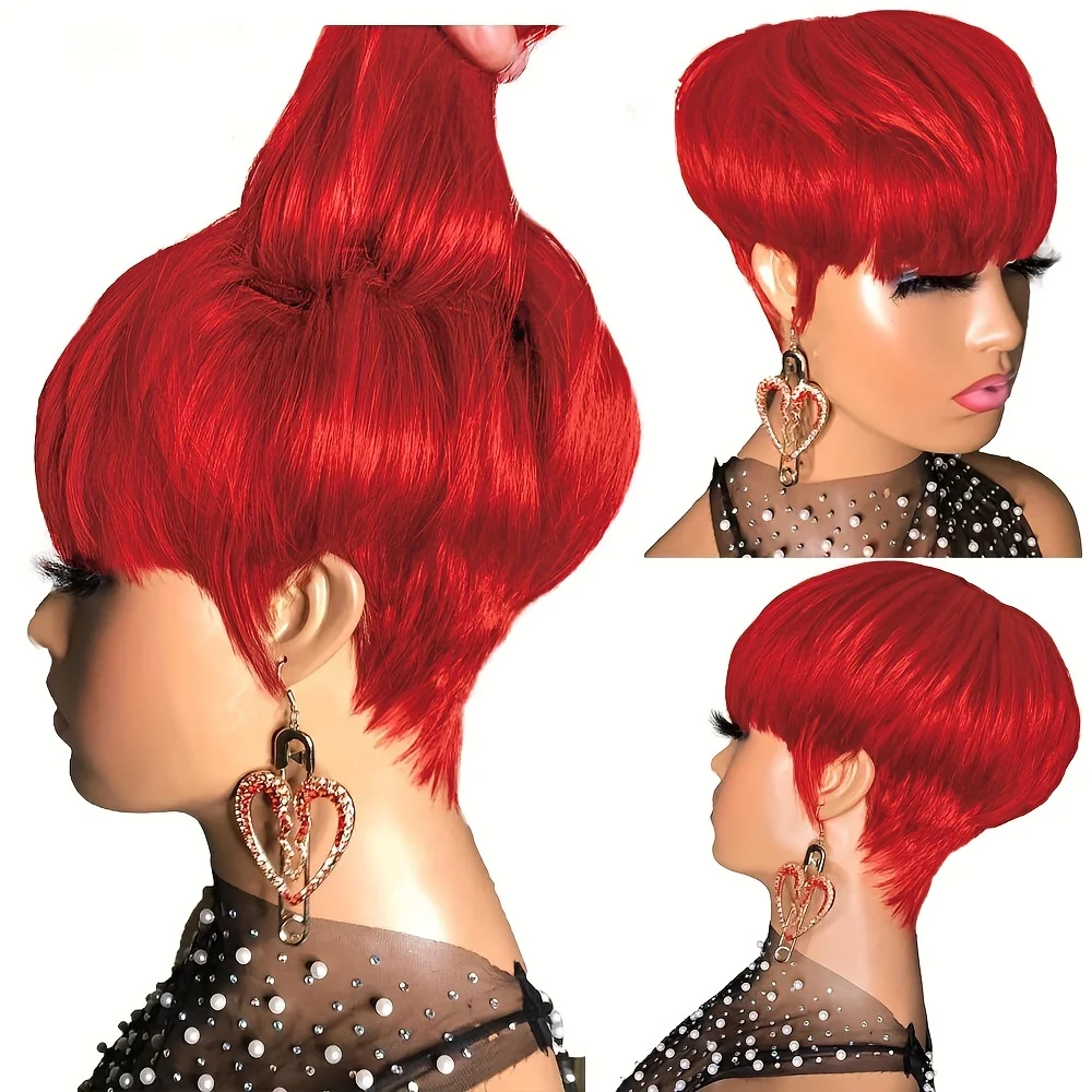 Красный цвет, стрижка пикси, прямые человеческие волосы, парик для женщин, полный машинный парик, плотность 150%, 6-дюймовый рождественский парик
Красный цвет, стрижка пикси, прямые человеческие волосы, парик для женщин, полный машинный парик, плотность 150%, 6-дюймовый рождественский парик