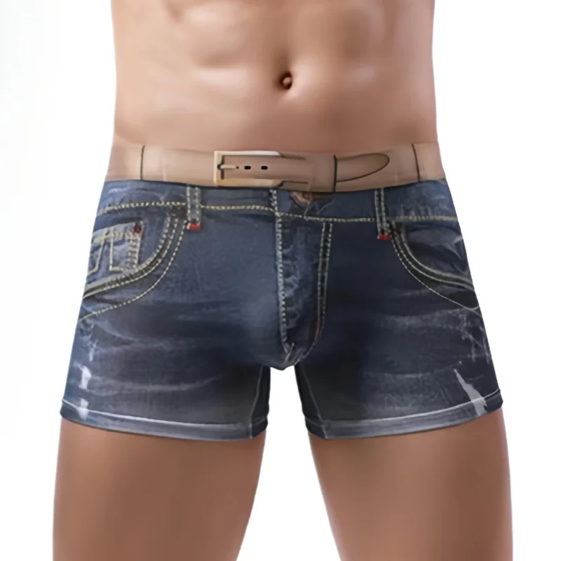 Men's Underwear Fashion Imitation Denim Printed Boxer Briefs Plus Size Cotton Sexy Mid Waist Comfortable Breathable Shorts
Men's Underwear Fashion Imitation Denim Printed Boxer Briefs Plus Size Cotton Sexy Mid Waist Comfortable Breathable Shorts