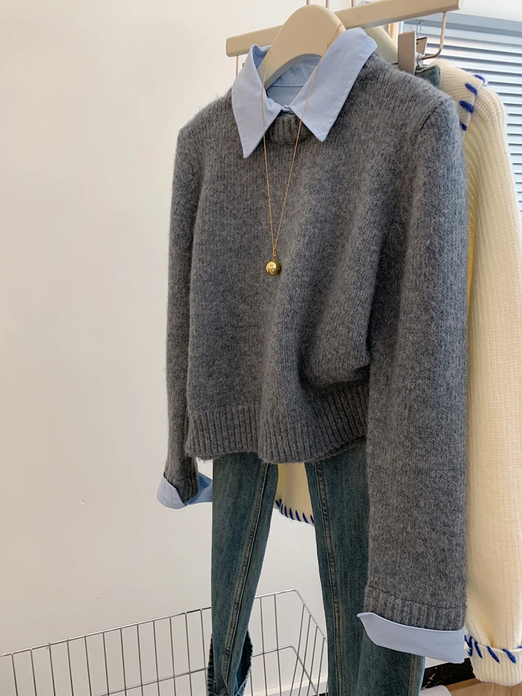 Thiened Oversized irt Design Women's Sweater Pullover Sle Splicing Pattern Warm Autumn Winter Collar Long Sve
Thiened Oversized irt Design Women's Sweater Pullover Sle Splicing Pattern Warm Autumn Winter Collar Long Sve