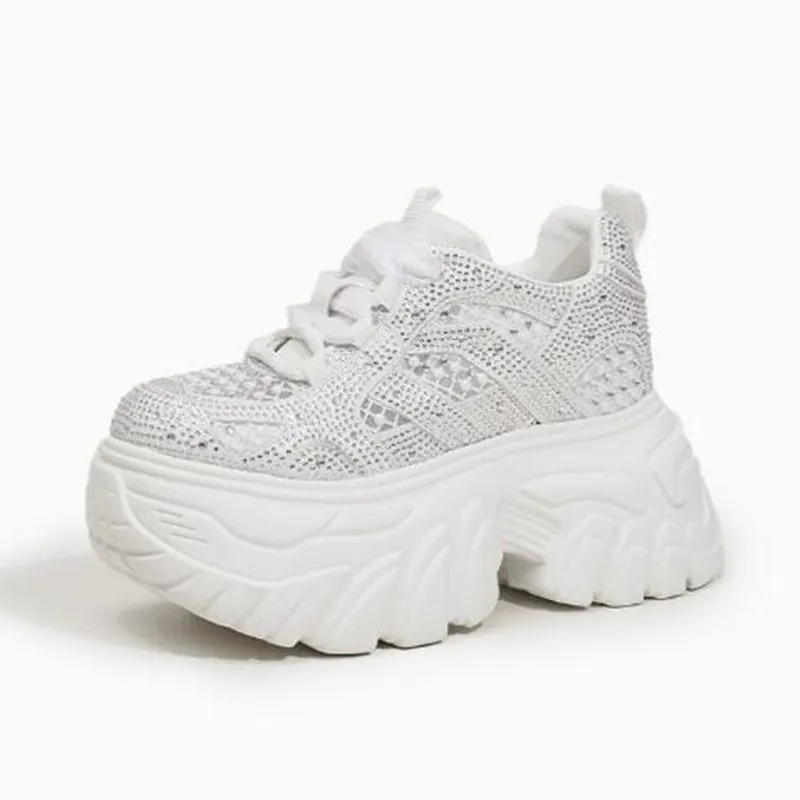 9CM Air Mesh Microfiber Synthetic Leather Summer Shoes Breathable High Platform New Women Chunky Sneakers Vulcanize Bling Shoes
9CM Air Mesh Microfiber Synthetic Leather Summer Shoes Breathable High Platform New Women Chunky Sneakers Vulcanize Bling Shoes