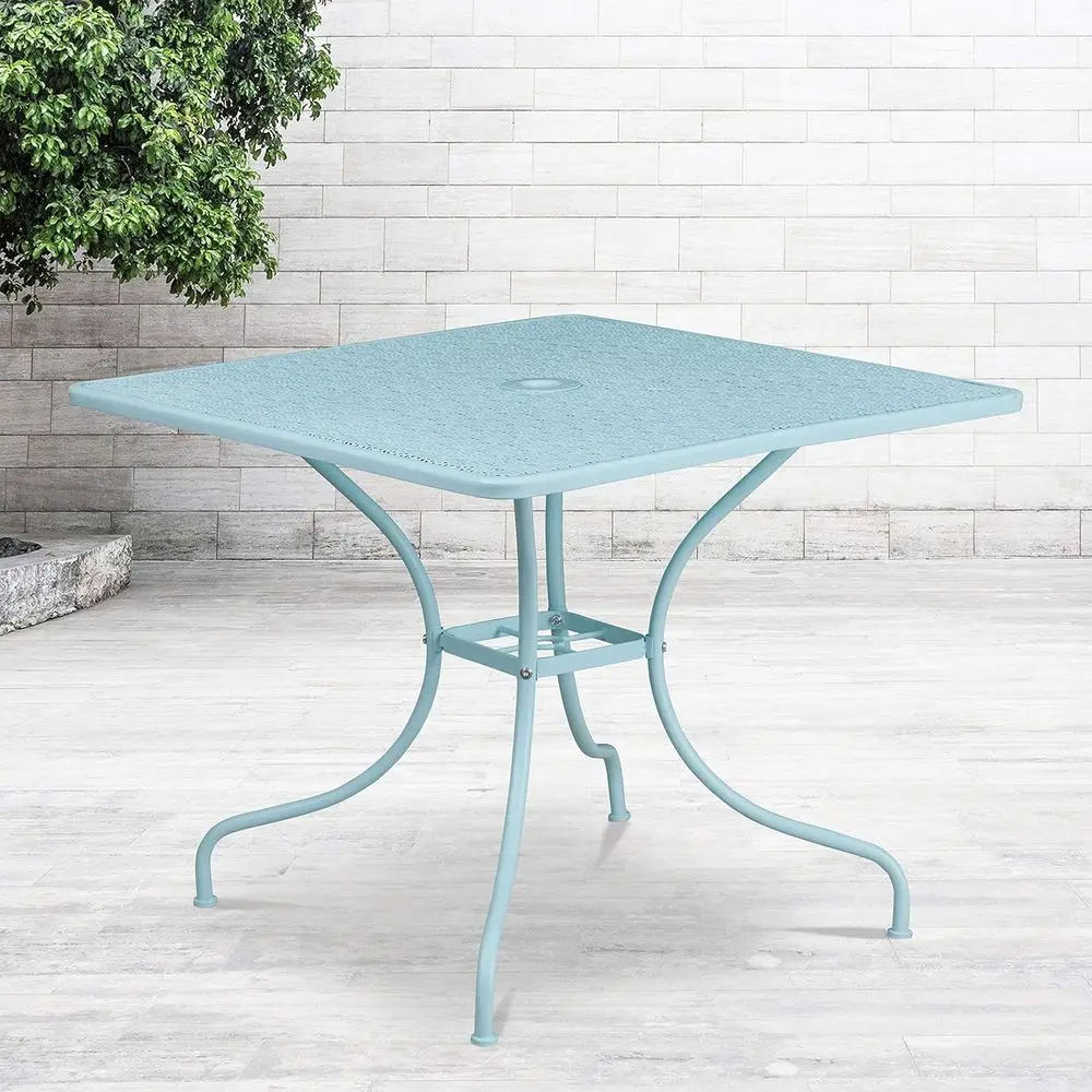 35.5 Square Outdoor Steel Patio Table with Umbrella Hole
35.5 Square Outdoor Steel Patio Table with Umbrella Hole