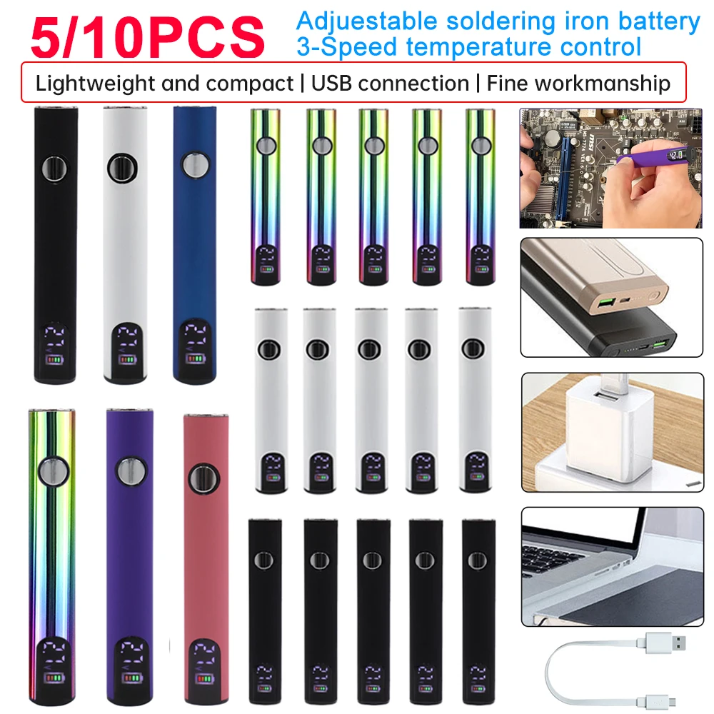 5/10PCS Digital 510 Electric Soldering Iron Battery 400mah Preheating Battery 3-Level Pressure Adjustment Battery With Charger
5/10PCS Digital 510 Electric Soldering Iron Battery 400mah Preheating Battery 3-Level Pressure Adjustment Battery With Charger