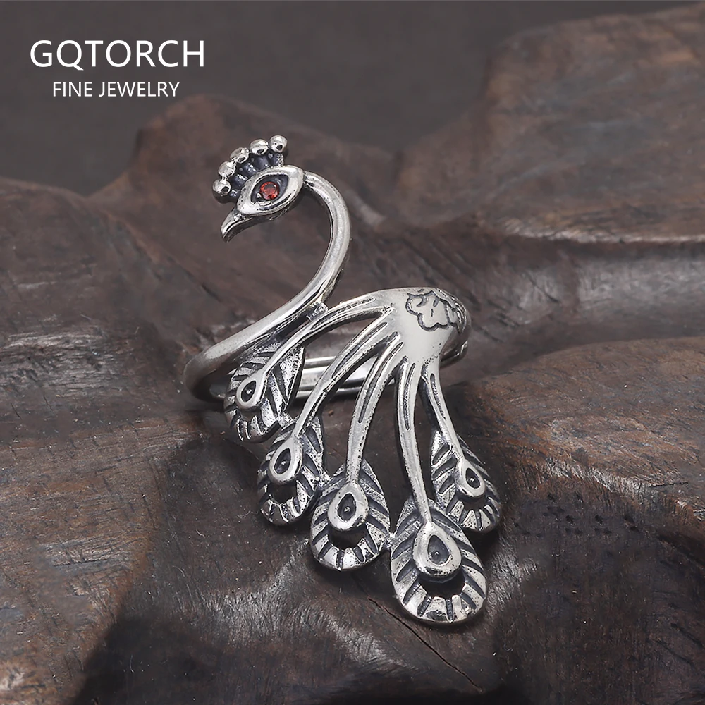 925 Sterling Silver Vintage Peacock Ring for Women Thai Silver Color Ethnic Style Jewelry Birthday Party Gift for Lady
925 Sterling Silver Vintage Peacock Ring for Women Thai Silver Color Ethnic Style Jewelry Birthday Party Gift for Lady