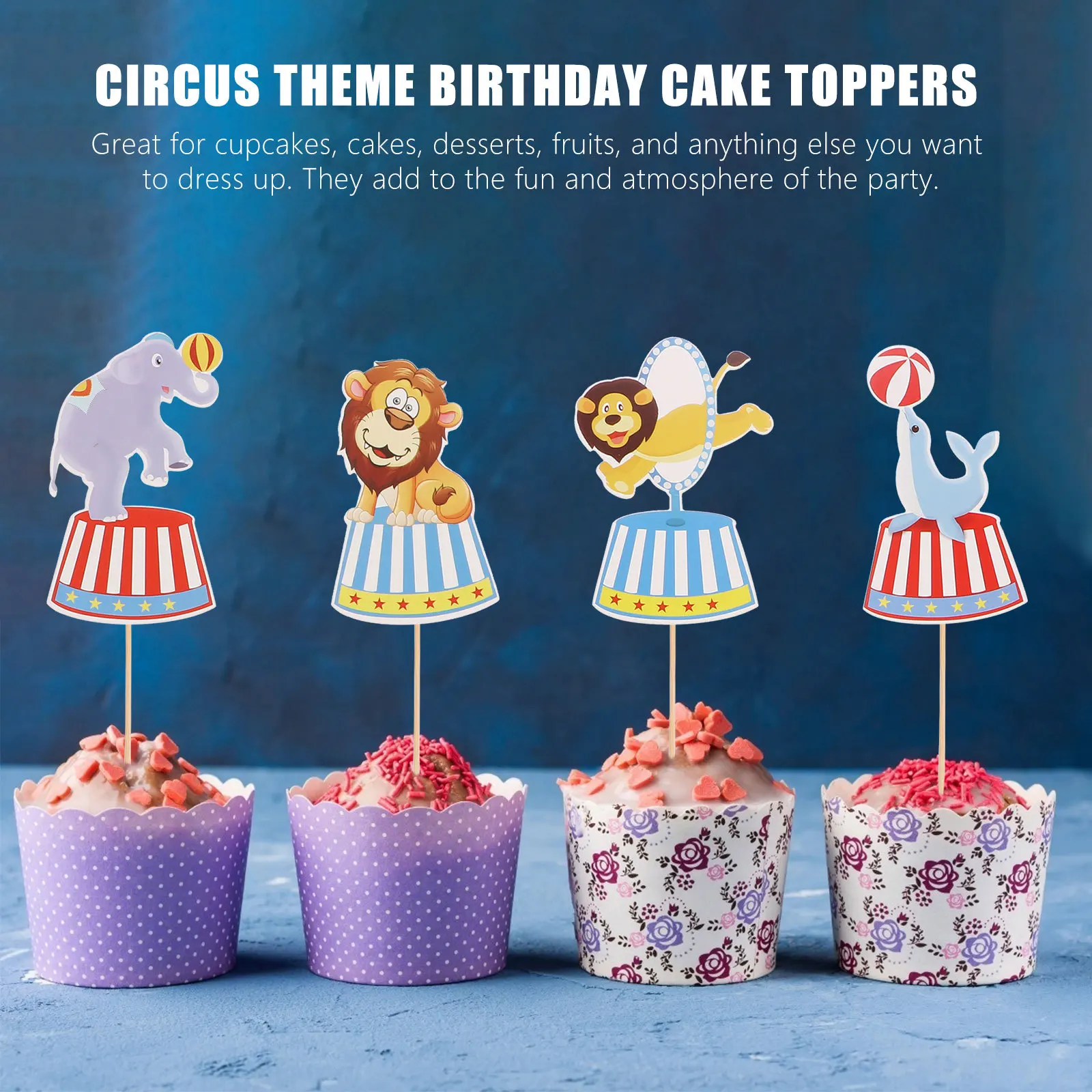 20 Pcs Circus Theme Birthday Cake Toppers Stylish Bouquet Inserts Fun Photo Props Interesting Decorations
20 Pcs Circus Theme Birthday Cake Toppers Stylish Bouquet Inserts Fun Photo Props Interesting Decorations