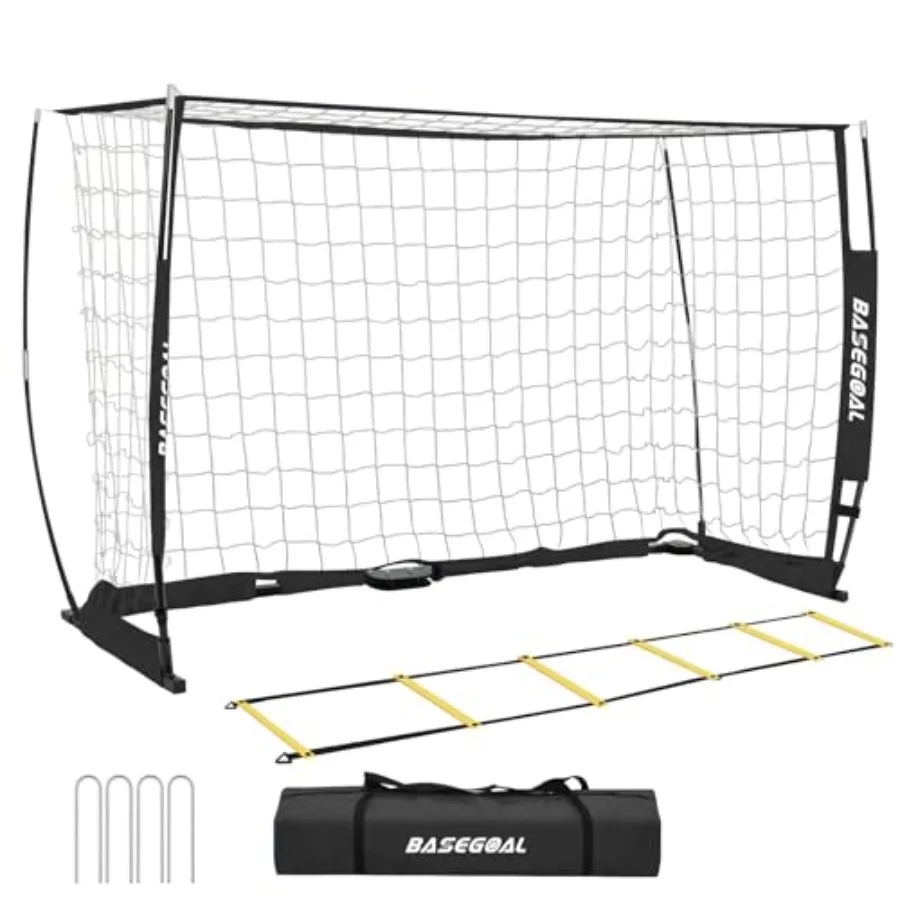 Soccer Goal, Soccer Net, Soccer Goals for Backyard, with Bow Frame, Collapsible Metal Base and Agility Ladder
Soccer Goal, Soccer Net, Soccer Goals for Backyard, with Bow Frame, Collapsible Metal Base and Agility Ladder