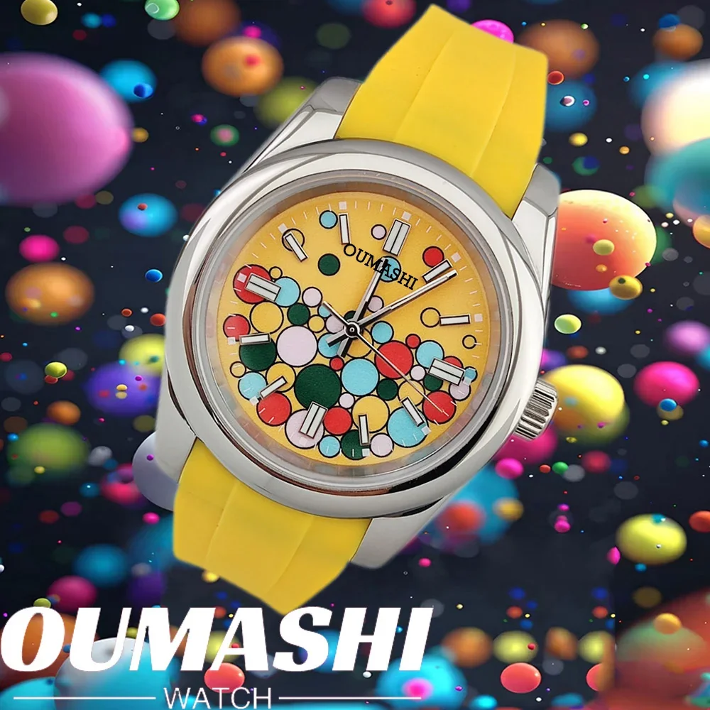 36mm/39mm Men's and women watches color bubble watch NH35 Mechanical watch sapphire glass waterproof watch rubber bracelet 20mm
36mm/39mm Men's and women watches color bubble watch NH35 Mechanical watch sapphire glass waterproof watch rubber bracelet 20mm