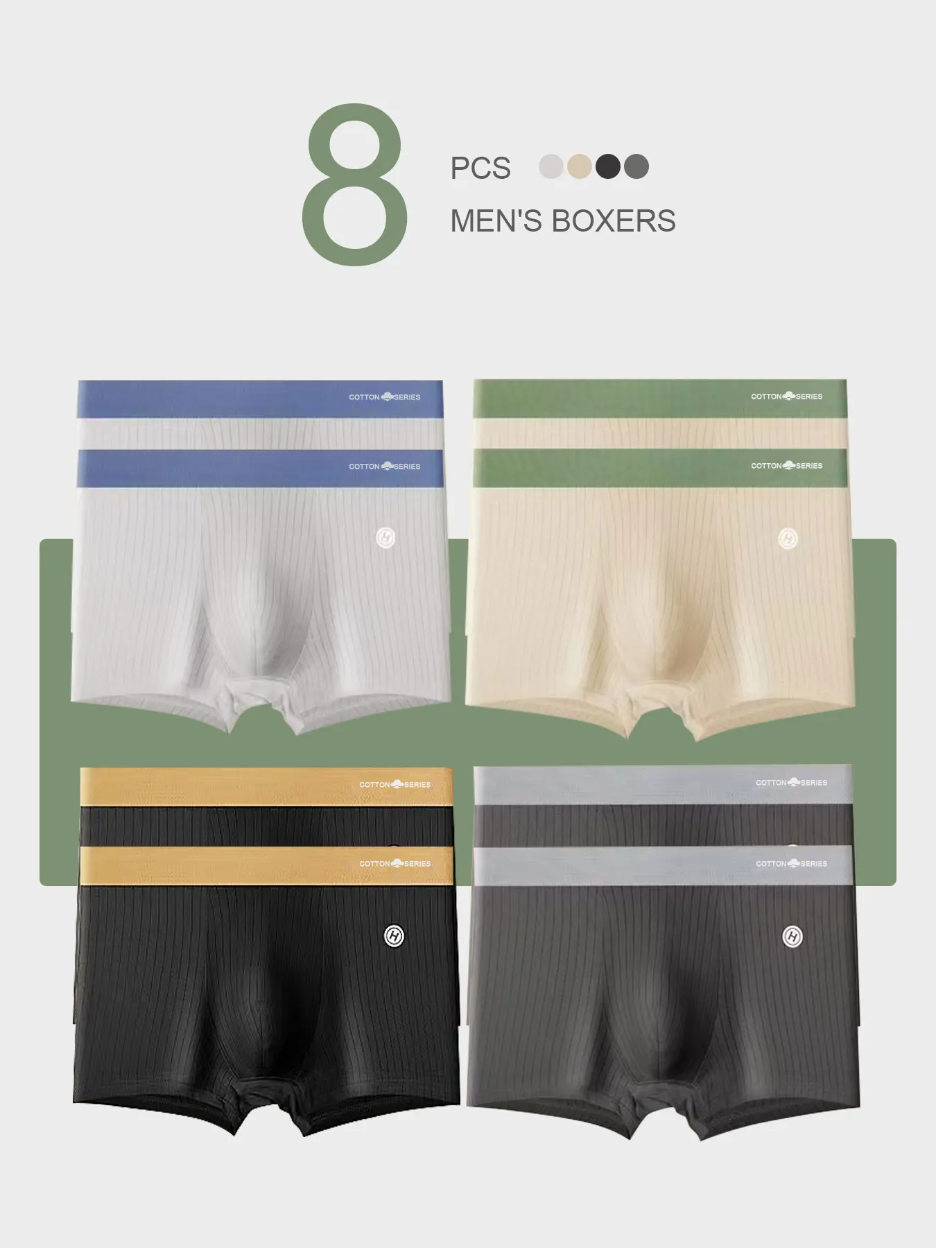 8pcs men's Boxer underwear cotton comfortable and relaxed simple breathable Boxer underwear
8pcs men's Boxer underwear cotton comfortable and relaxed simple breathable Boxer underwear