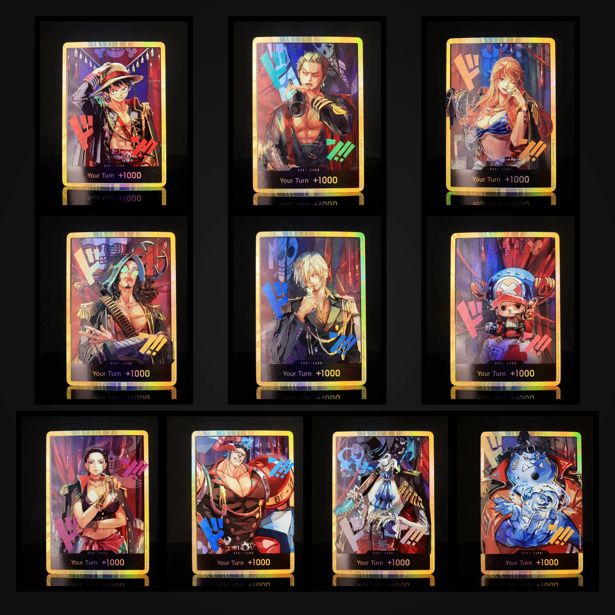 Gangster Style Straw Hat Crew DON card One Piece OPCG 3D Textured English Luffy Zoro Nami Chopper Robin Anime Collectible Cards
Gangster Style Straw Hat Crew DON card One Piece OPCG 3D Textured English Luffy Zoro Nami Chopper Robin Anime Collectible Cards