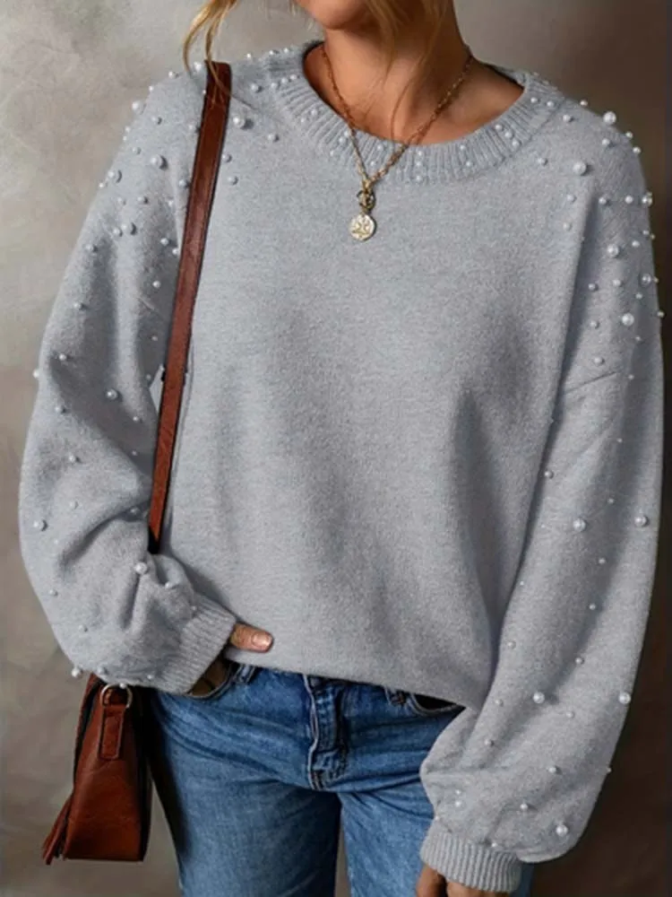 Decorative Craft Design of Women's Round Neck Pearl Wool Jacket, suitable for daily travel, commuting, vacation and dating.
Decorative Craft Design of Women's Round Neck Pearl Wool Jacket, suitable for daily travel, commuting, vacation and dating.