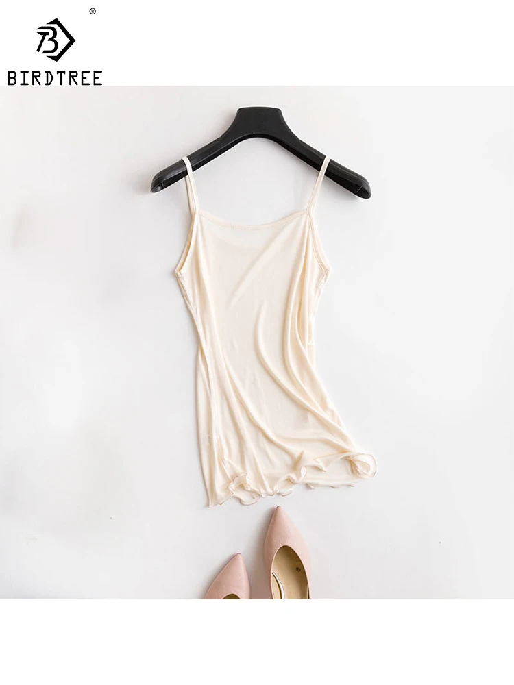 Birdtree Thin Casual Ladies Top Silk Top Feminine Silk Bottom Vest Fashion Comfortable Breathable Summer Women's Wear P38407QD
Birdtree Thin Casual Ladies Top Silk Top Feminine Silk Bottom Vest Fashion Comfortable Breathable Summer Women's Wear P38407QD